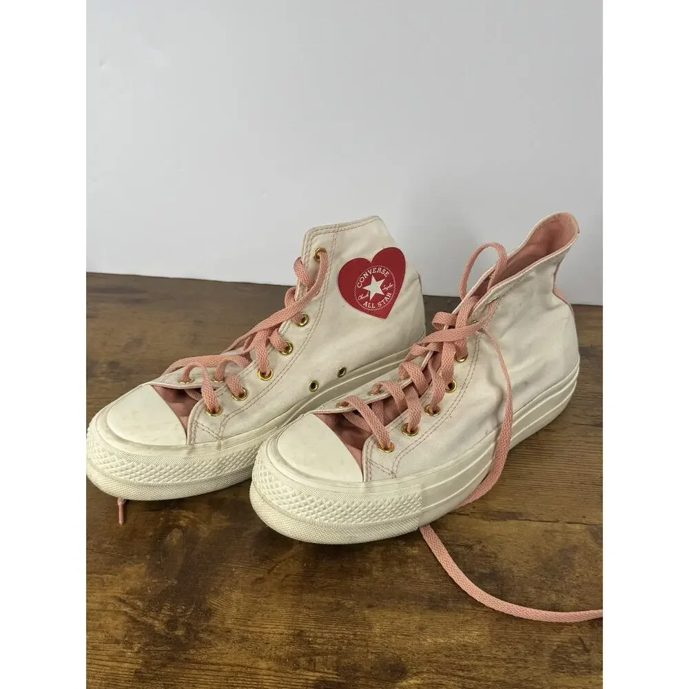 Converse Chuck Taylor Lift Heart Platform High Tops Womens 9.5 Pink 171209C